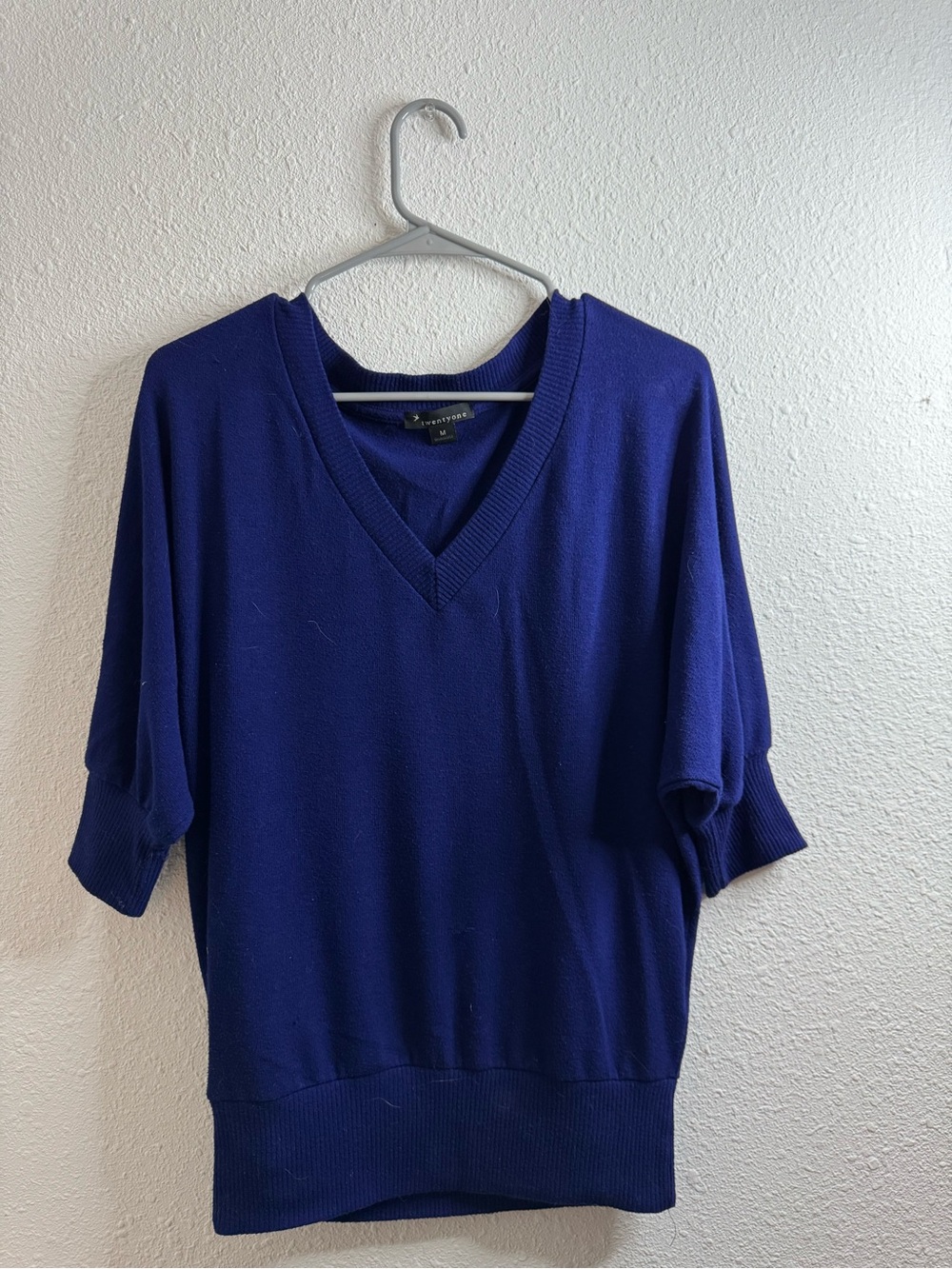 Twenty One Cobalt Blue V-Neck Short Sleeve Pullover